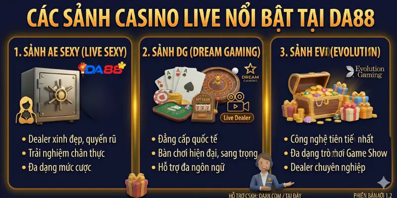 Casino DA88: Sảnh Cược Thượng Lưu & Hệ Thống Live Đẳng Cấp - POTEXI